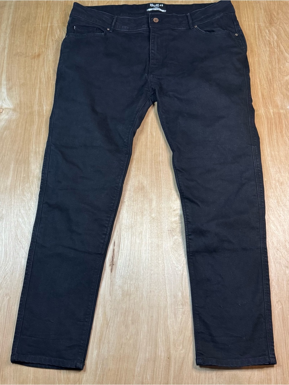 Bull-it Mens Black Dark Wash Slim Straight Denim Jeans 5-Pocket Button 40 x 33